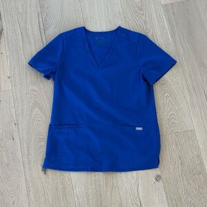 Figs deep Royal Blue V-Neck Scrub Top